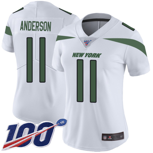 New York Jets Limited White Women Robby Anderson Road Jersey NFL Football #11 100th Season Vapor Untouchable->youth nfl jersey->Youth Jersey
